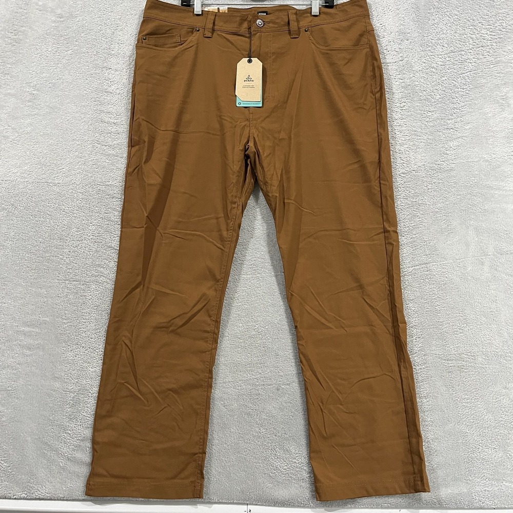 Prana Brion II Pants 40x30 Stretch Slim Fit Tapered Cargo Sepia Brown NEW Hiking